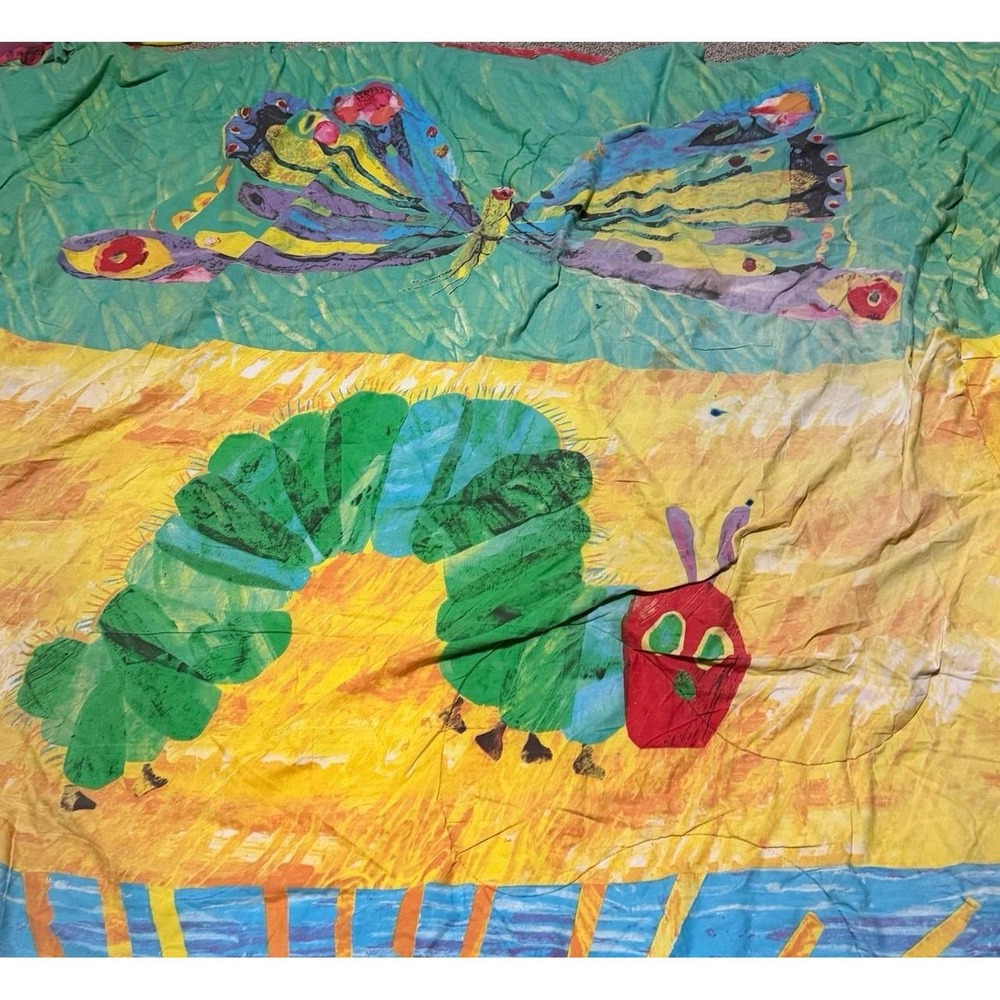Eric Carle Very Hungry Caterpillar Full Comforter Butterfly Sun Reversible VTG - Picture 6 of 8